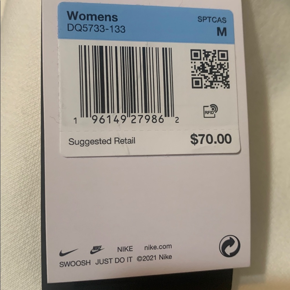 Nike Off-White Crewneck Sweatshirt with Black Swoosh - Picture 6 of 8